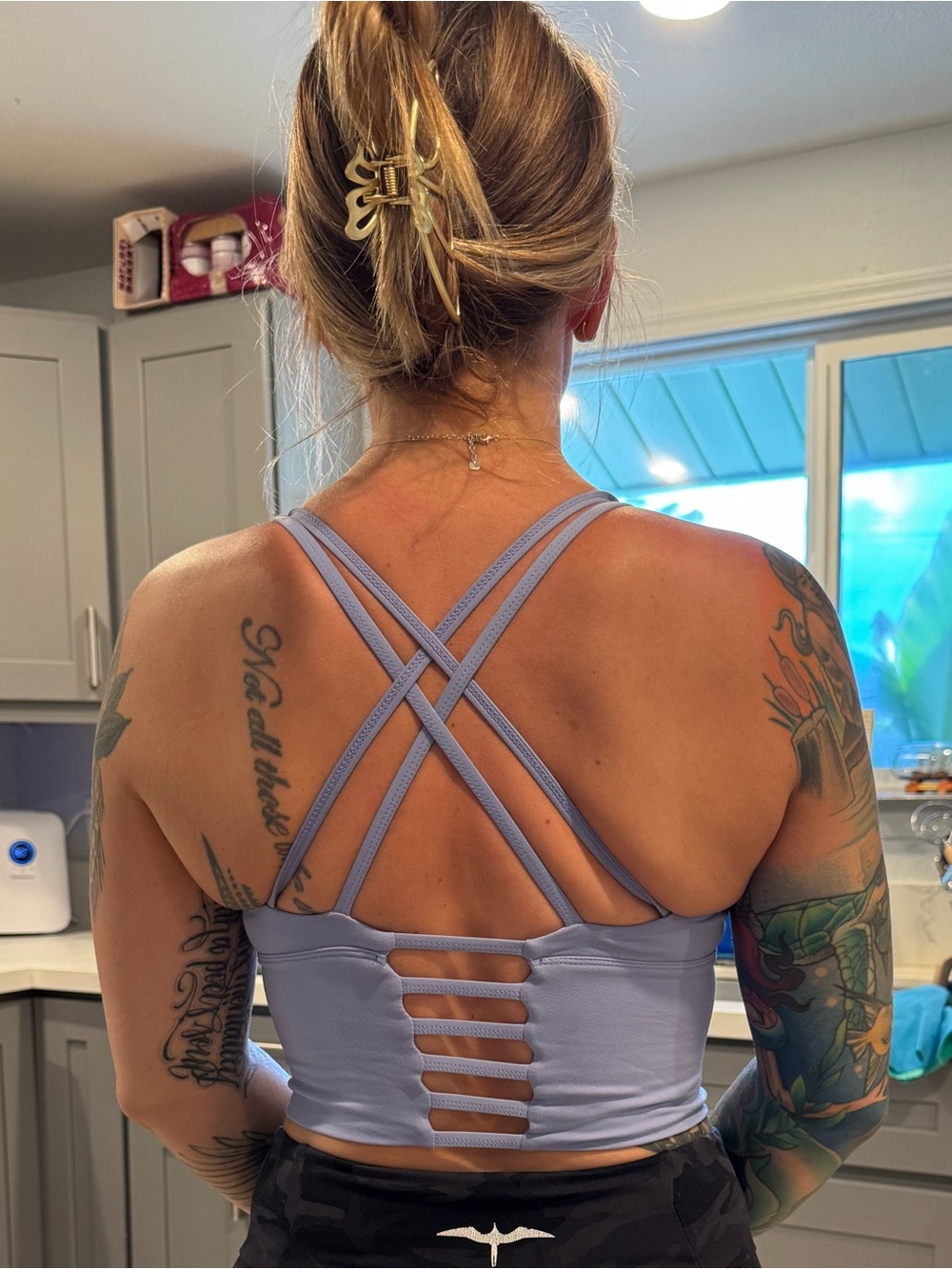 NVGTN Periwinkle Strappy Matrix Sports Bra - Picture 4 of 7